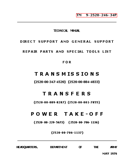 TM 9-2520-246-34P Technical Manual
